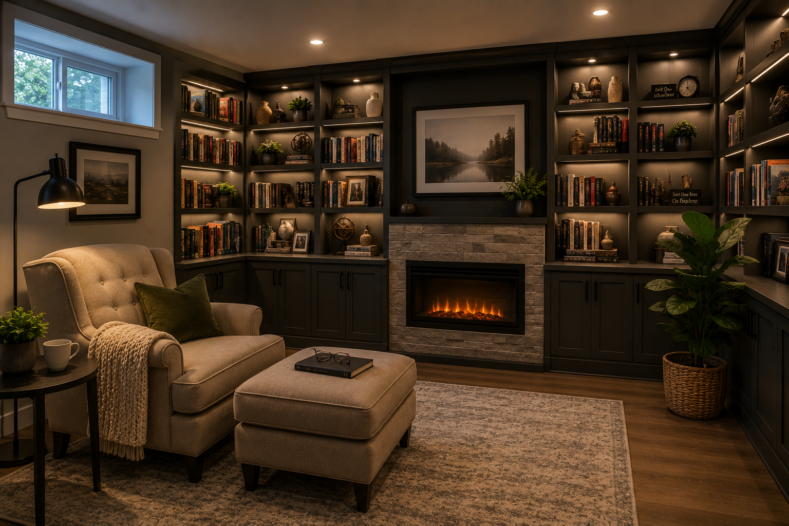 Basement Reading Room Ideas for a Cozy Quiet Retreat