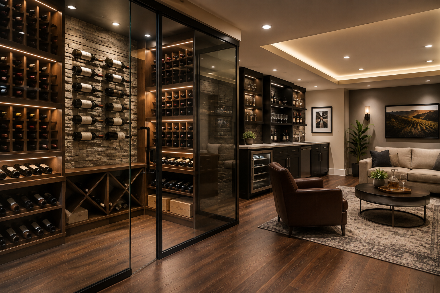 Basement Wine Room Ideas for Stylish Custom Wine Storage