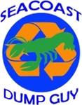 Logo: "SEACOAST DUMP GUY." Blue circle, orange recycling symbol, green lobster.
