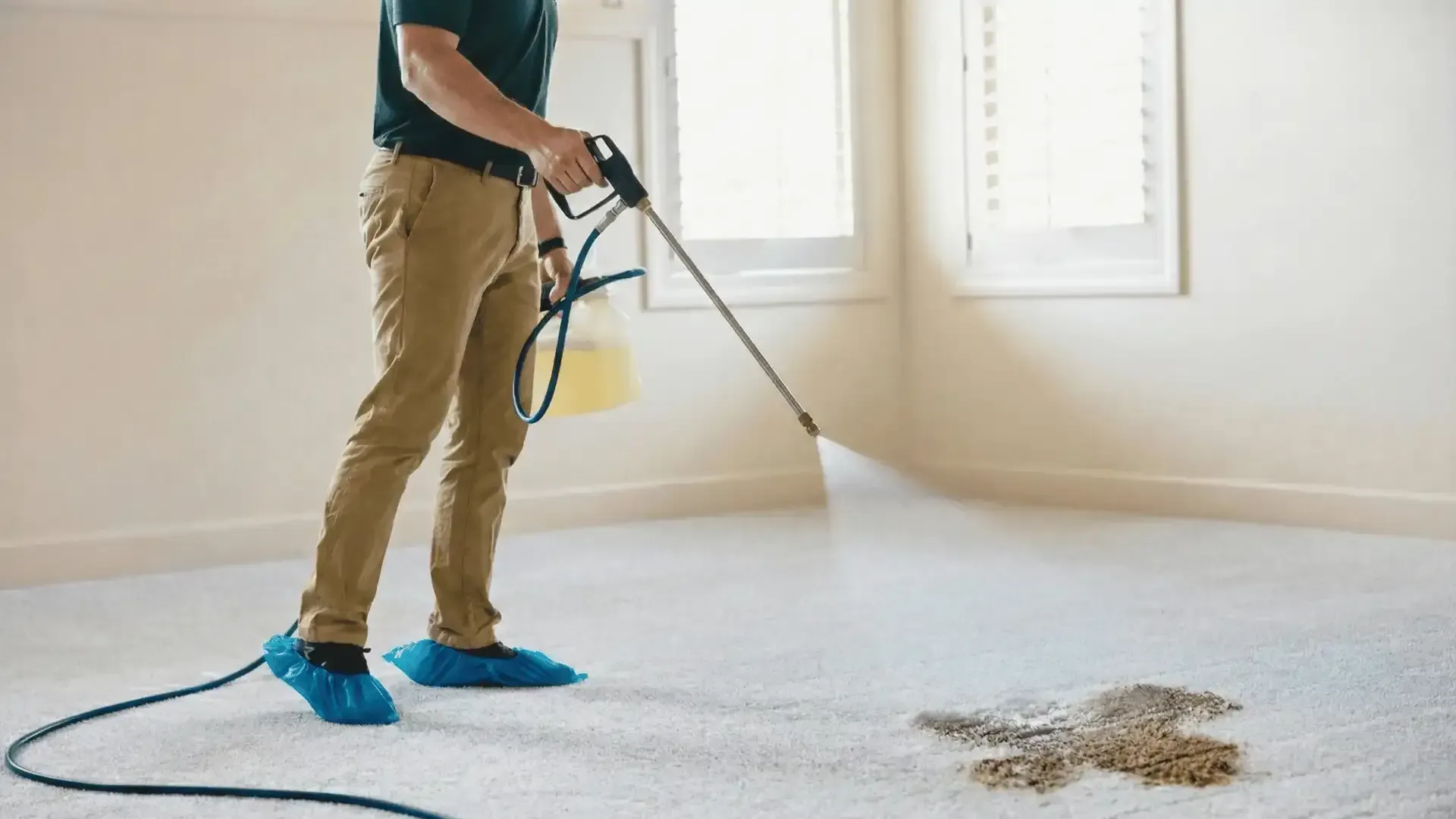 Janitec technician walkthrough after carpet cleaning in Okotoks AB