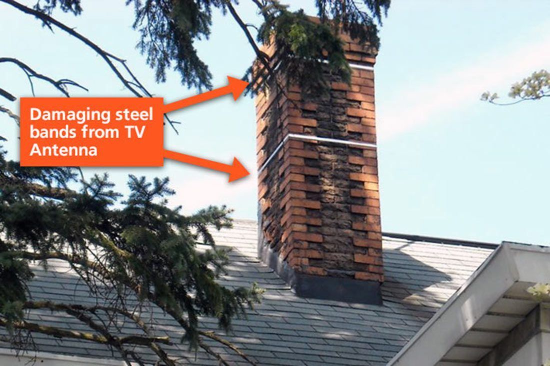 Repairs to Chimneys from TV Antenna Damage Repairs to Chimneys from TV Antenna Damage