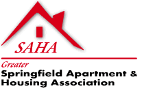 The logo for the greater springfield apartment and housing association.