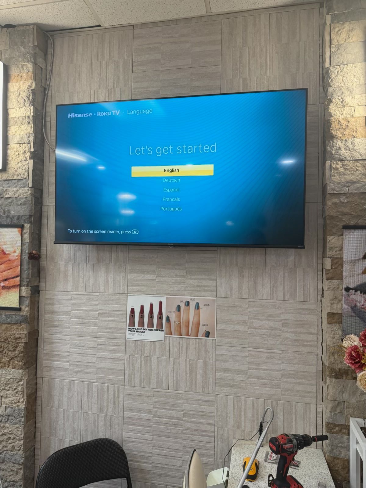 Flat-screen TV mounted on a living room wall in Waco, TX with cords hidden