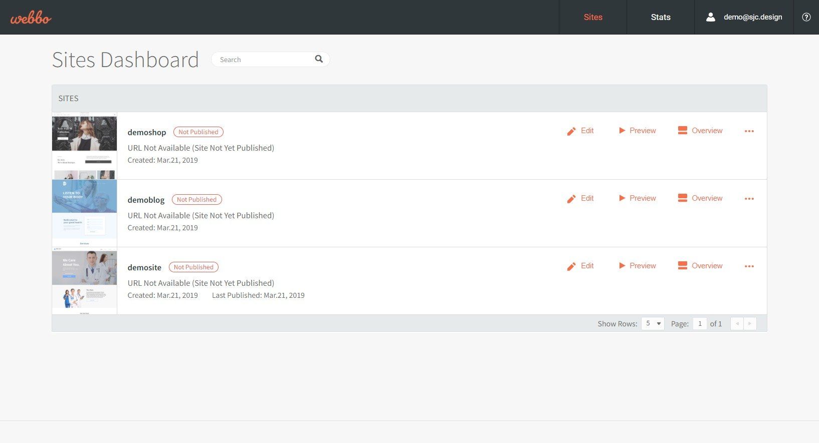 Webbo Website Builder Screenshots