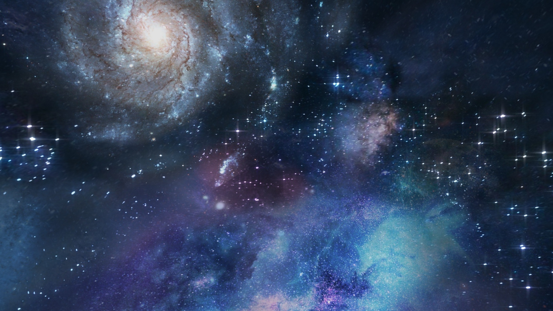 A computer generated image of a galaxy in deep space.