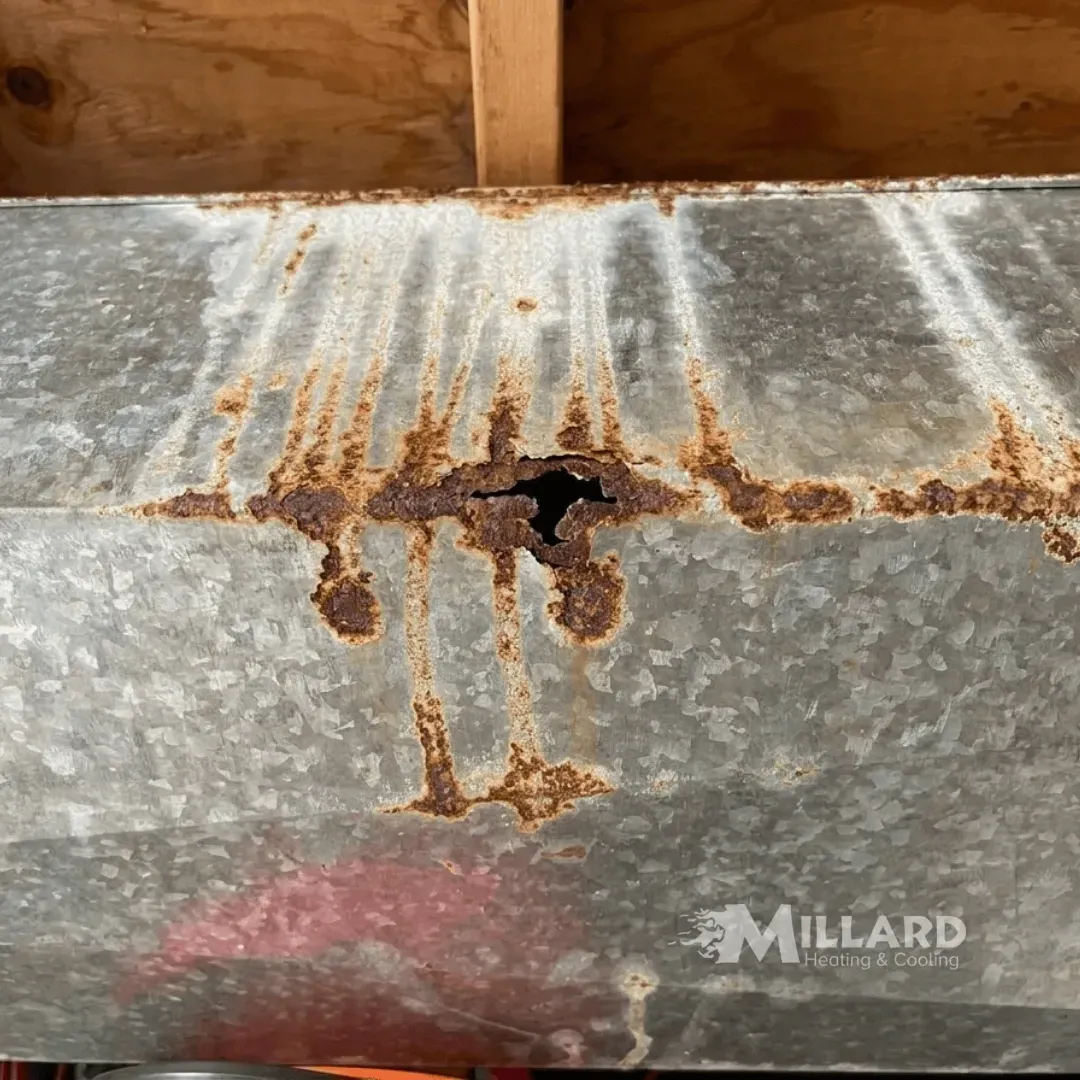 need HVAC duct repair on rusted duct with hole