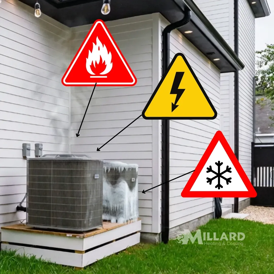 outdoor broken ac units next to an omaha home