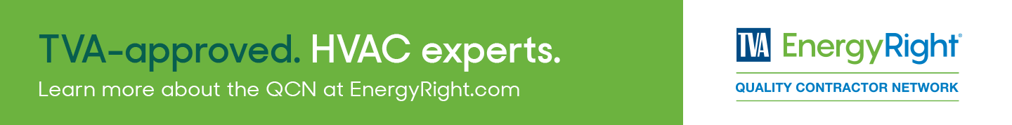 A tva approved hvac experts logo on a green background