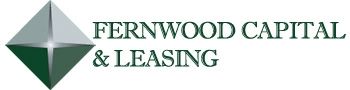 The logo for fernwood capital and leasing has a diamond in the middle.