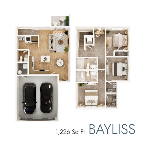 Bayliss floor plan with 1,226 square feet