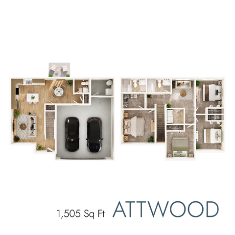 Attwood floor plan with 1,505 square feet