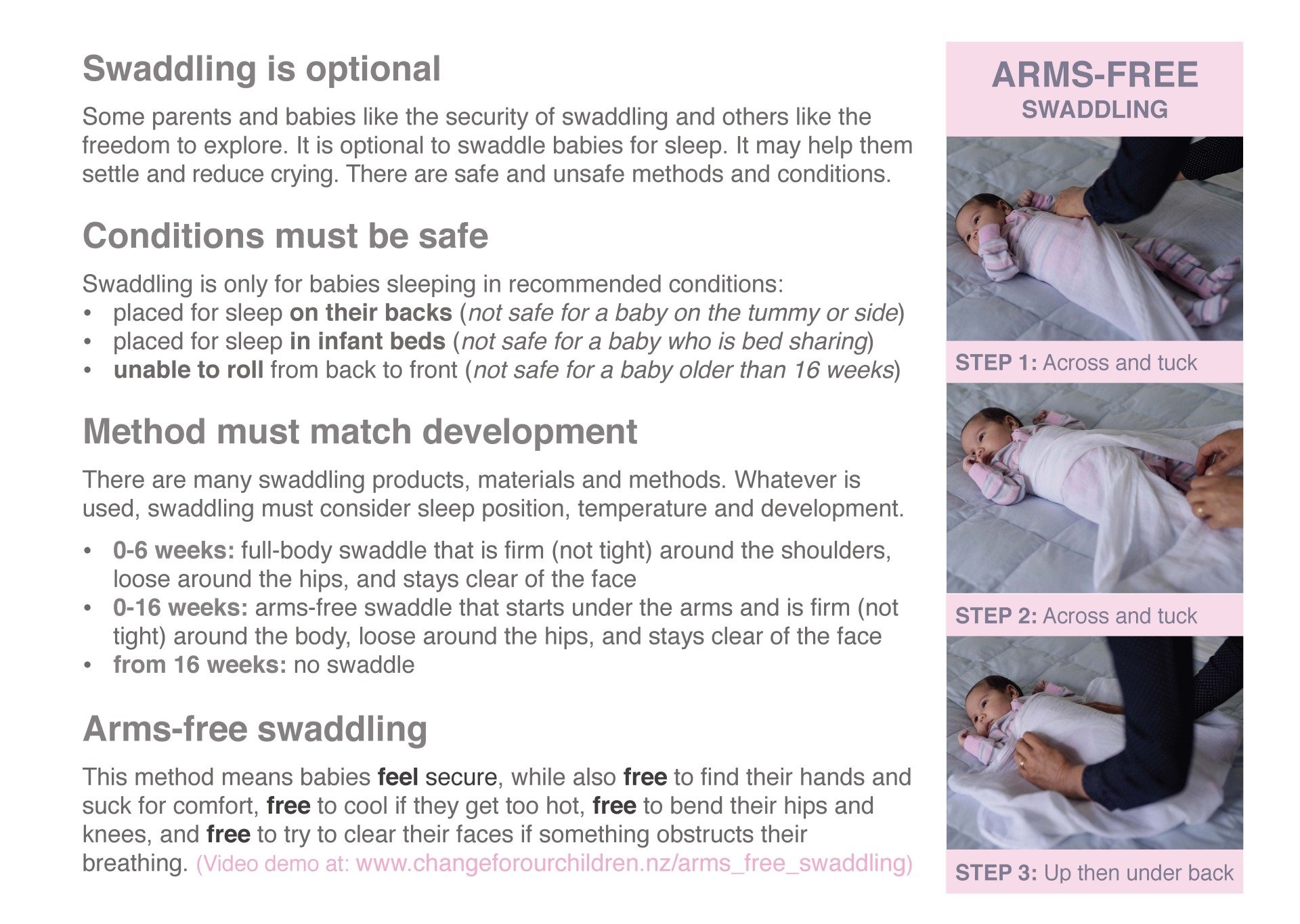 arms free swaddling arms out safe sleep essentials education sudden