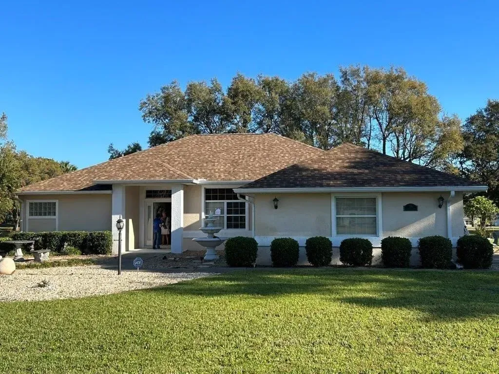 Roofing contractor project: single-story home with new shingle roof in Beverly Hills, FL