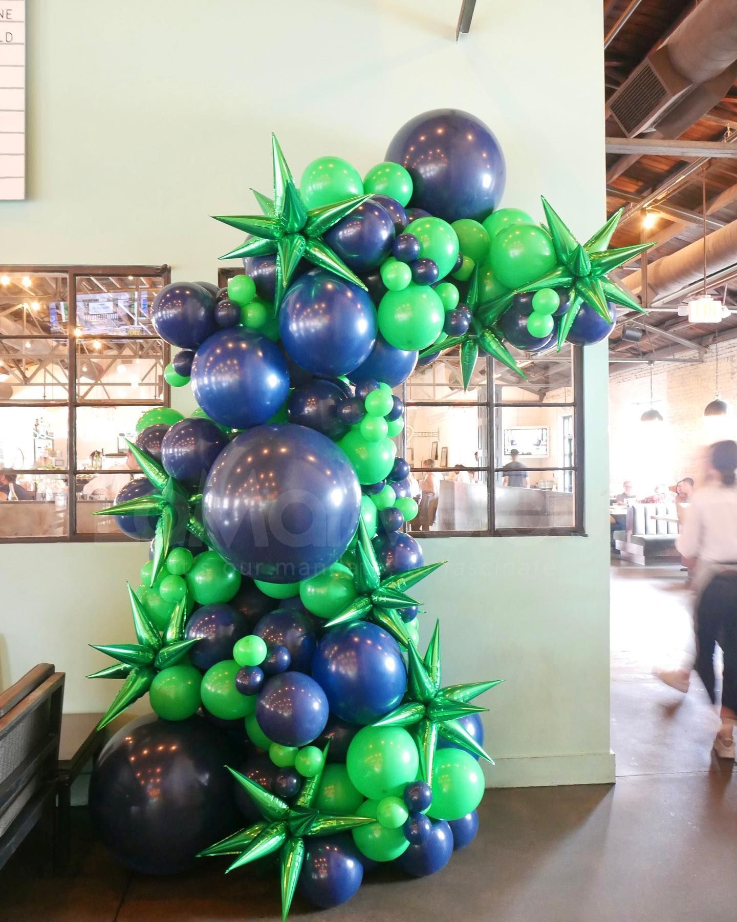 large green organic balloon garland