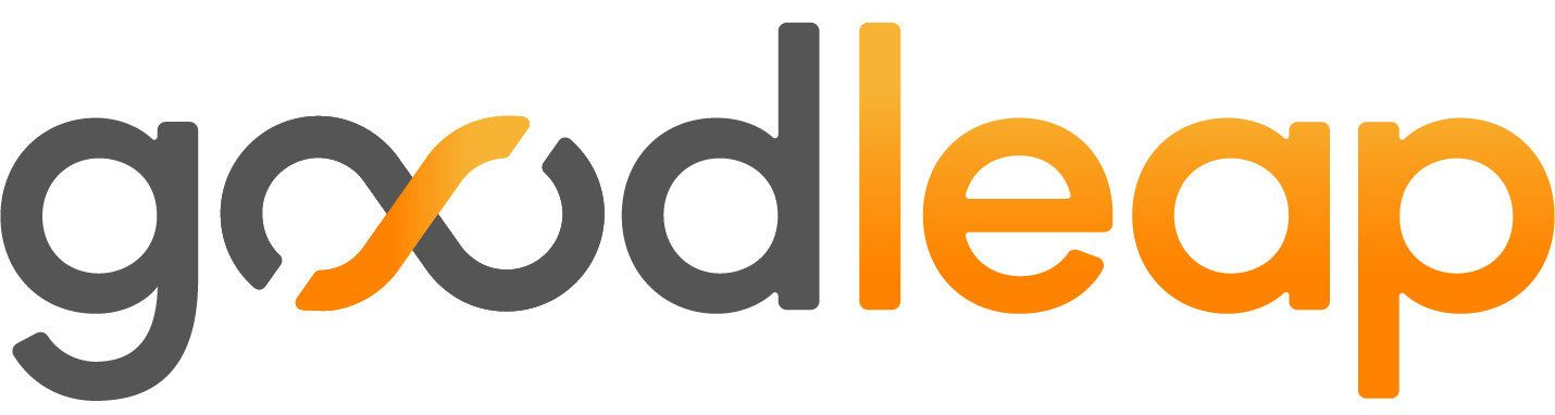 Goodleap logo in gray and orange text with a stylized orange “o” formed by an arrow-like loop