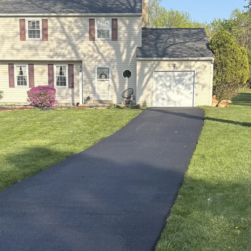Asphalt driveway paving by Allstate Paving of PA in Downingtown, Villanova, and West Chester areas.