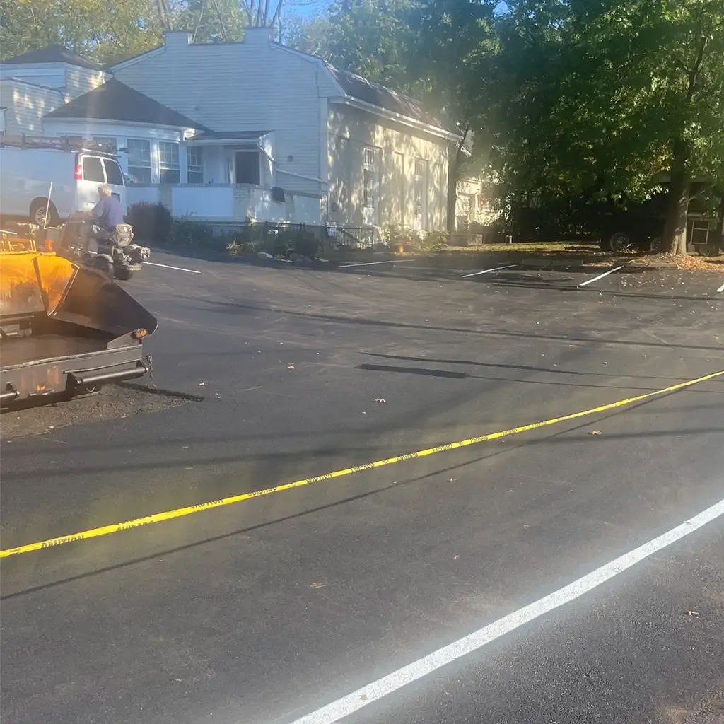 Asphalt parking installation by Allstate Paving of PA in Downingtown, Villanova, and West Chester, Pennsylvania.
