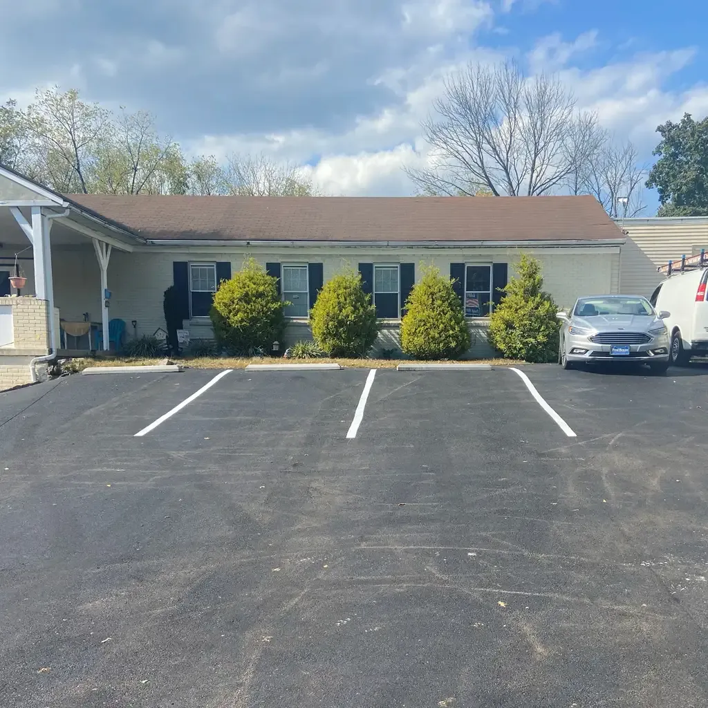 Parking area in asphalt by Allstate Paving of PA in Downingtown, Villanova, and West Chester, Pennsylvania.
