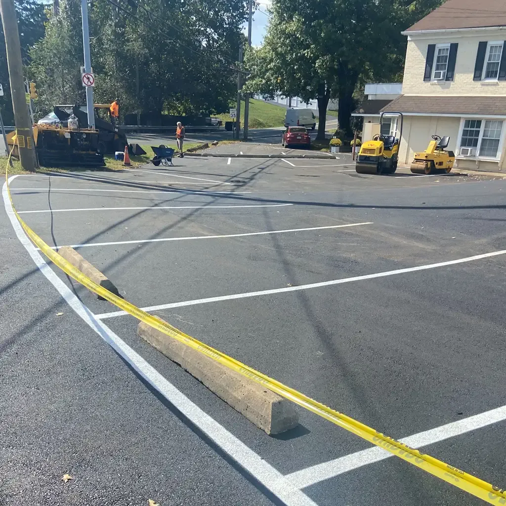 Asphalt parking pavement by Allstate Paving of PA in Downingtown, Villanova, and West Chester, Pennsylvania.