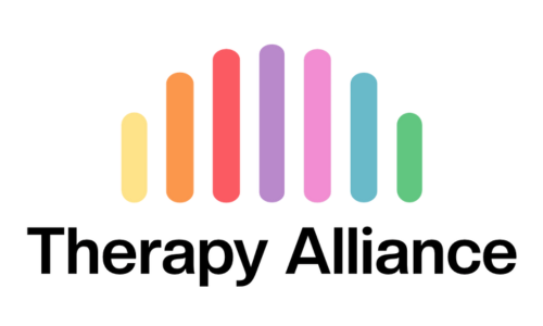 Therapy Alliance logo with colorful vertical bars above the text