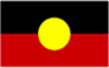 Aboriginal flag: black top, red bottom, yellow circle centered
