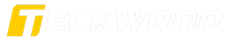 Yellow and white Teckworld logo on a white background