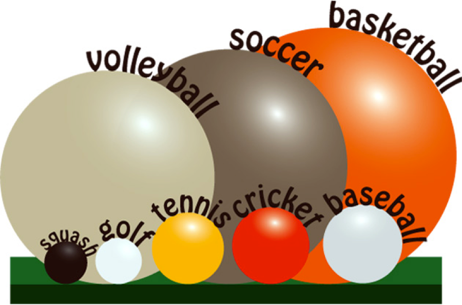 um monte de bolas esportivas diferentes, incluindo vôlei, futebol e beisebol
