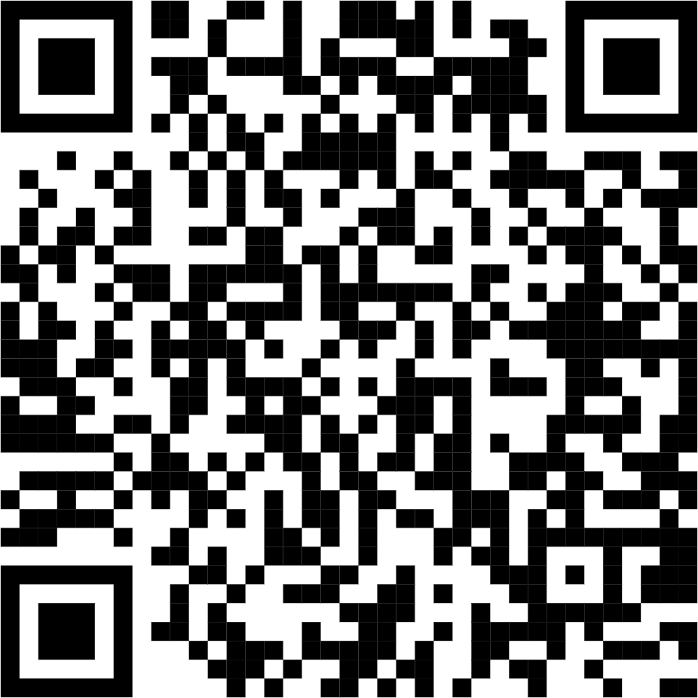 a black and white qr code on a white background .