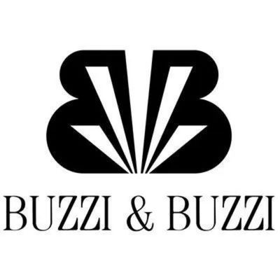 Logo di Buzzi & Buzzi in nero, con una B stilizzata sopra il nome dell'azienda.