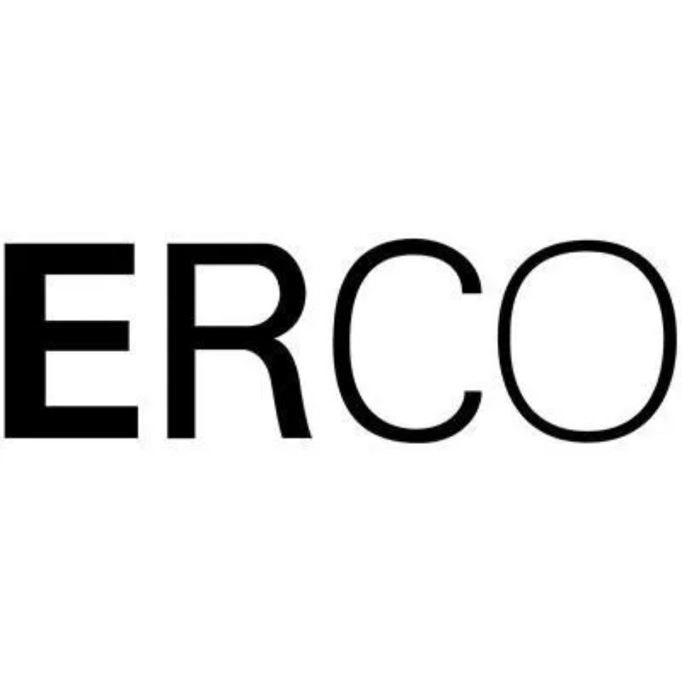 Logo ERCO nero in caratteri sans-serif in grassetto su sfondo bianco.