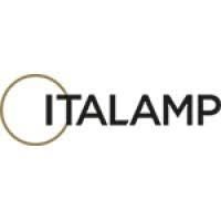 Logo ITALAMP in nero con un cerchio bordato d'oro su sfondo bianco.