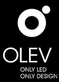 Logo OLEV su sfondo nero con lo slogan