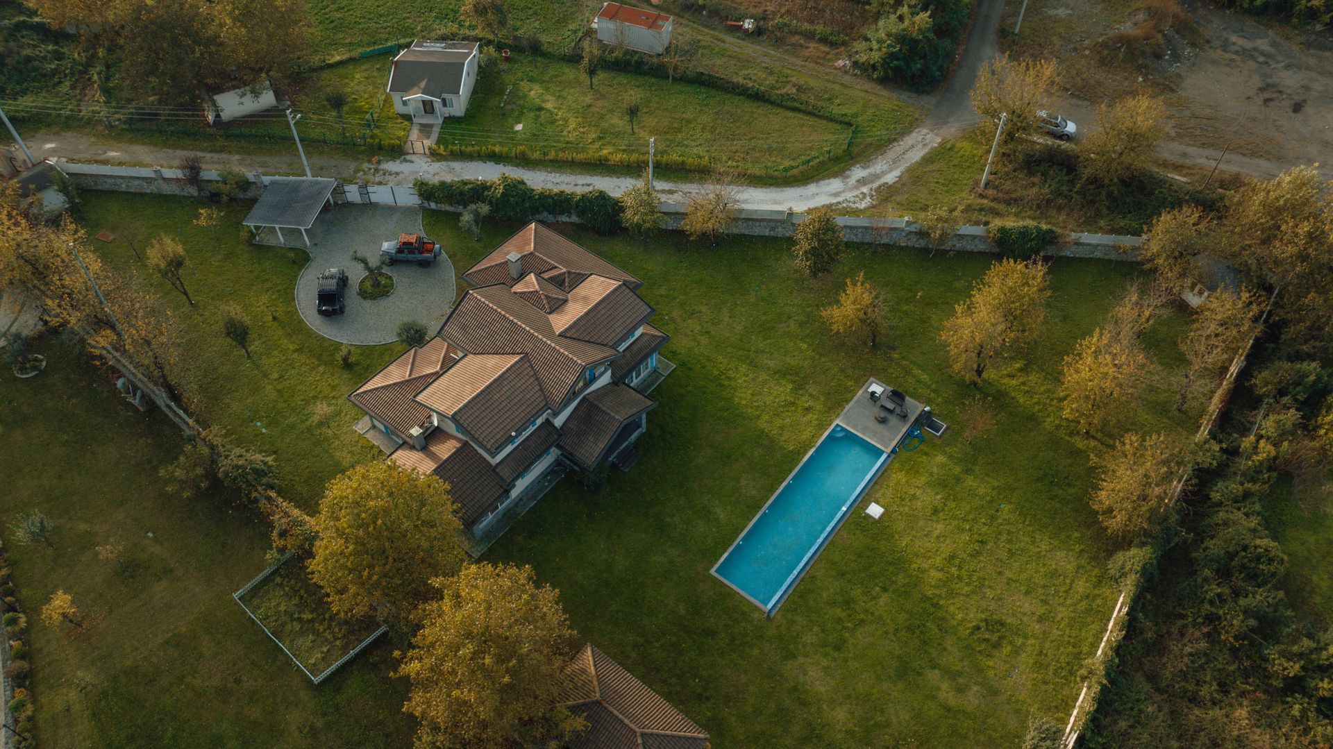 Aerial view of Villa Pinhal in Comporta, Portugal