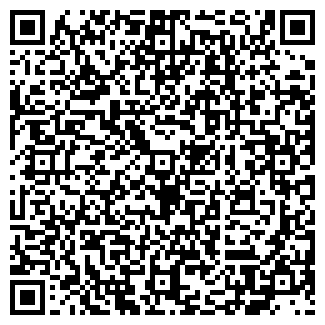 Black-and-white QR code centered on a white background.