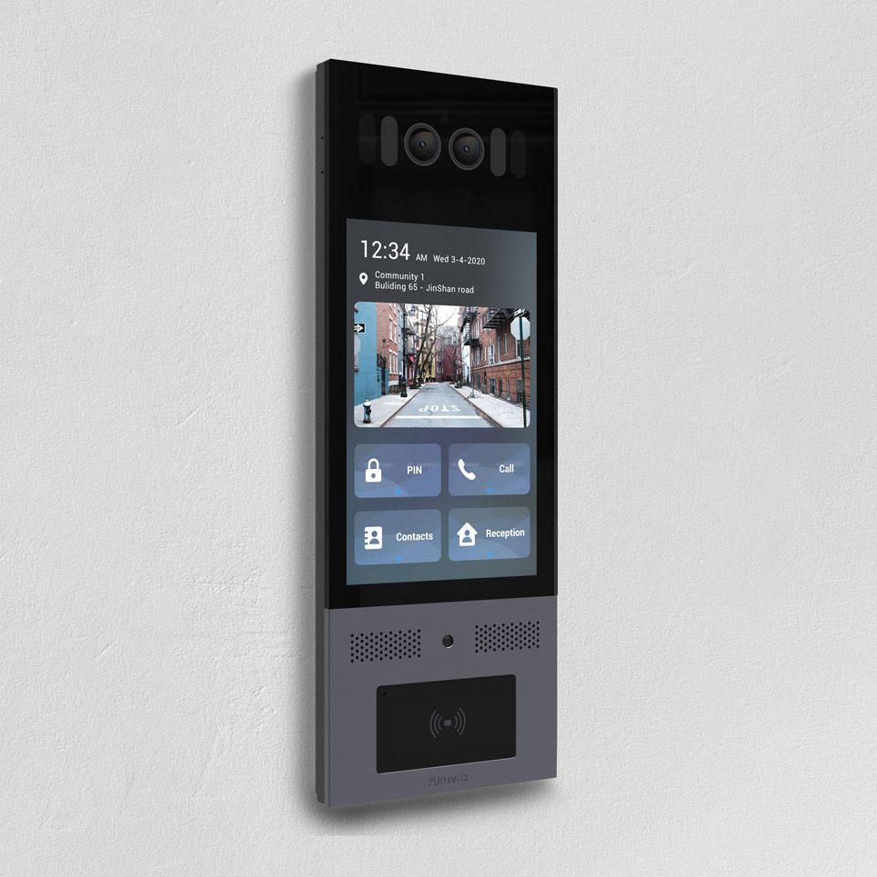 A phone with a screen that says 12:34 on it