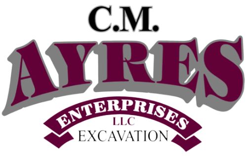 A logo for c.m. ayries enterprises llc excavation