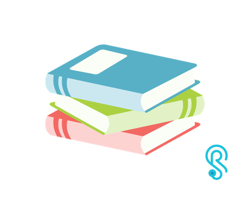 White book with colorful pages, floating on a blue background.