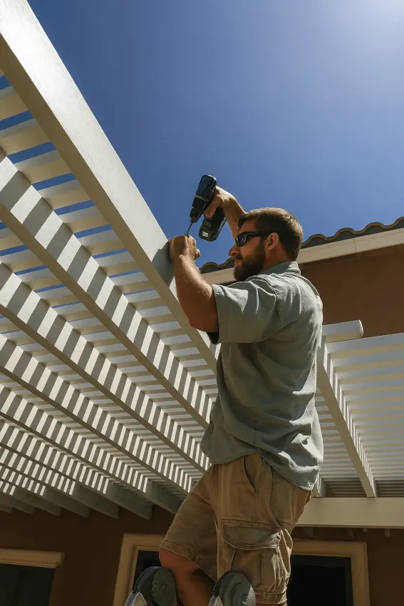 John G. working on a pergola build in Pasco, Washington