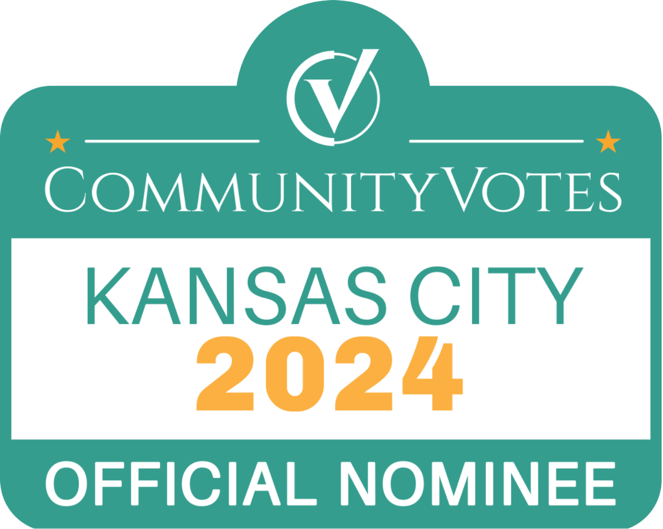 A community votes kansas city 2024 official nominee badge