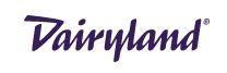 Dairymand logo in purple script on a white background