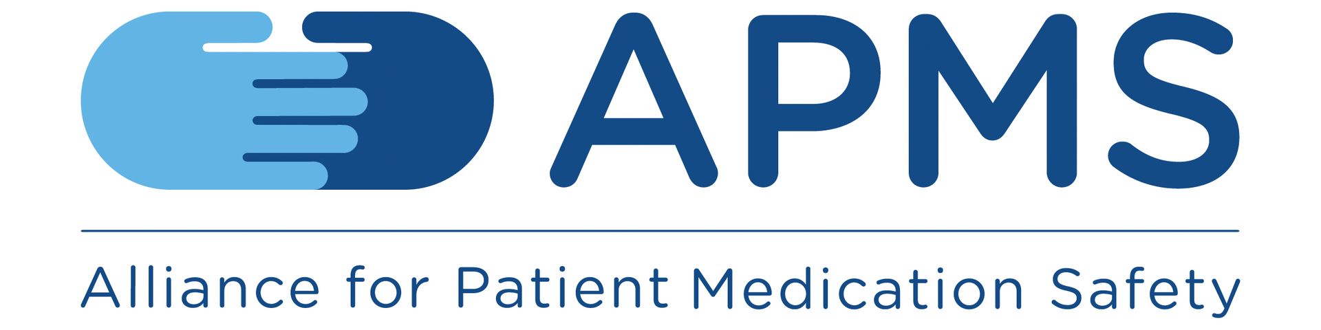 APMS logo with hands clasped in shades of blue, and text: 