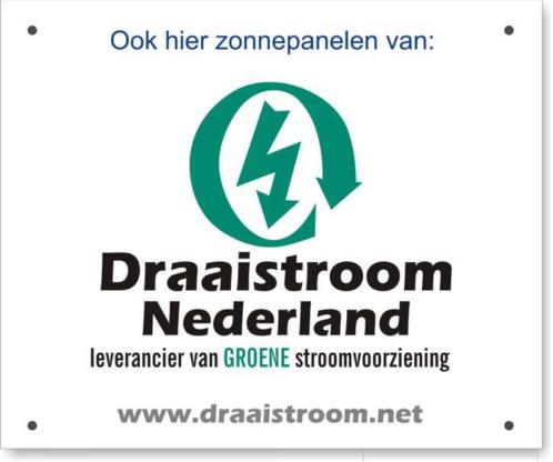 Draaisstroom Nederland logo met groene bliksemschicht en tekst “leverancier van GROENE stroomvoorziening”