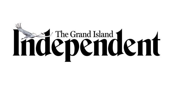 The logo for the grand island independent newspaper with a bird on it.