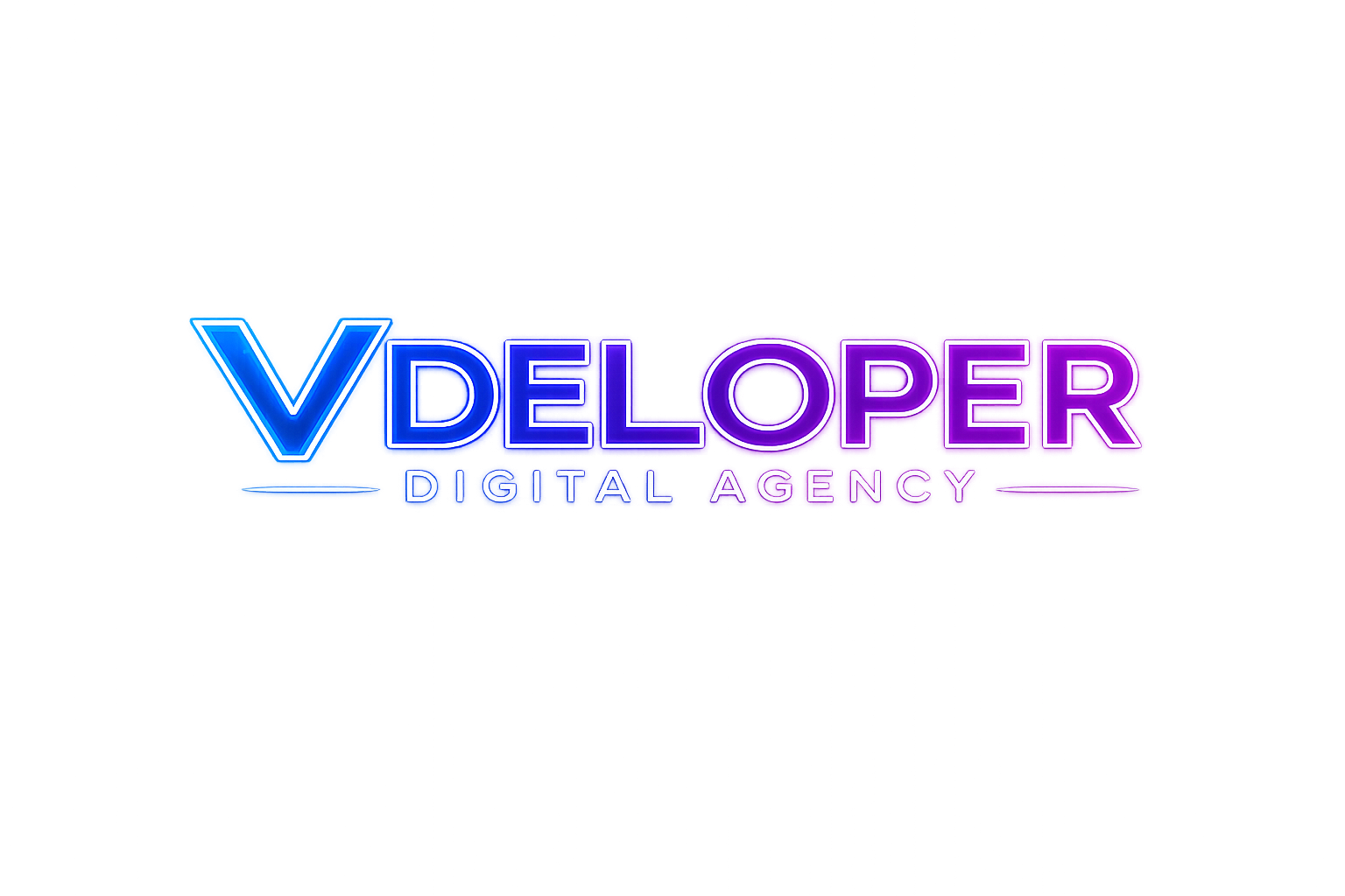 VDeloper Digital Agency logo specializing in web development, AI solutions, and business technology.