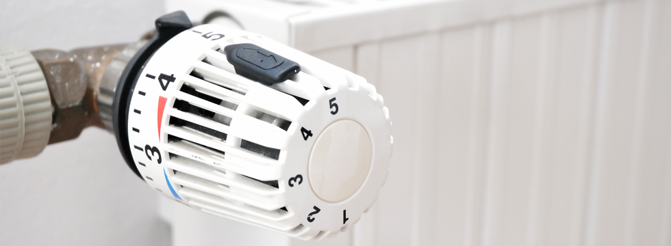 Close up of a radiator thermostat