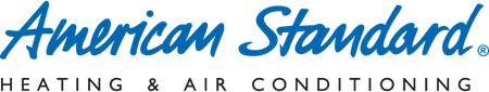 American Standard Heating & Air Conditioning logo in blue script on a white background