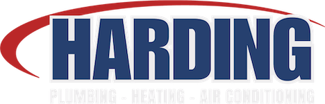 Harding Plumbing, Heating & Air Conditioning logo in blue and red
