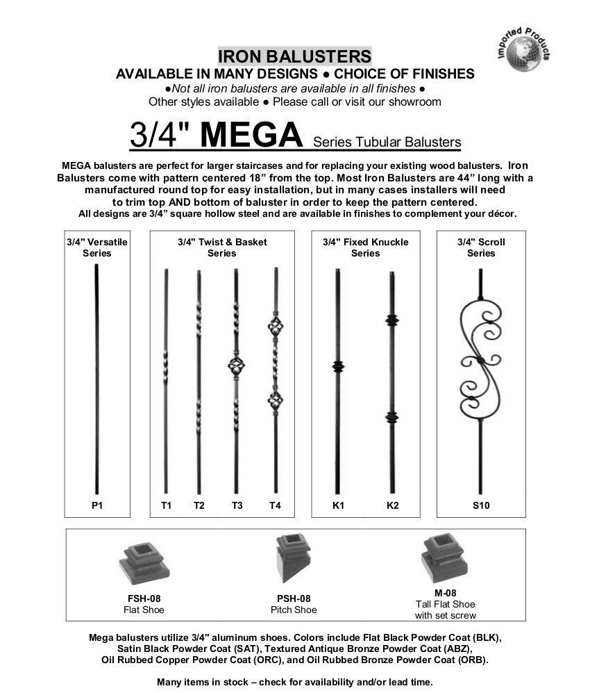 Product catalog page for 3/4