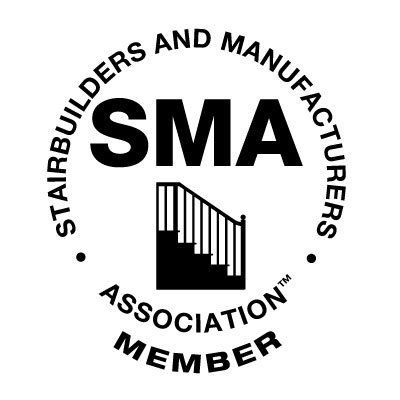 Stair Builders and Manufacturers Association member logo with staircase icon and bold SMA text