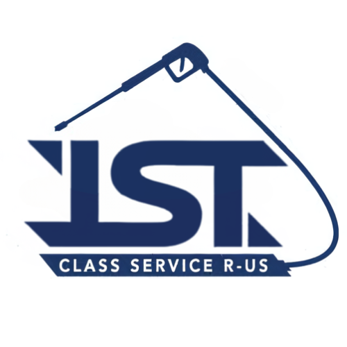 A blue logo for ist class service r-us